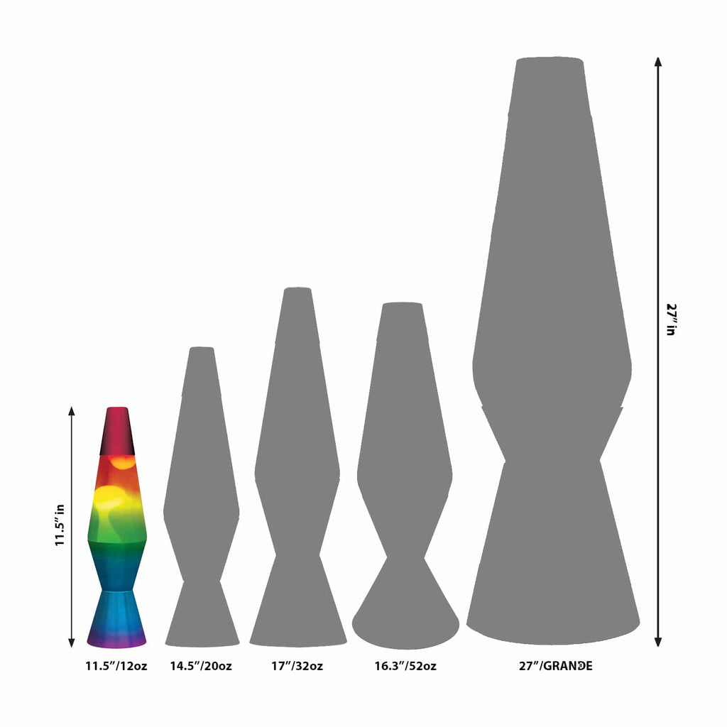 11.5" LAVA LAMP RAINBOW - WHITE/TRICOLOR