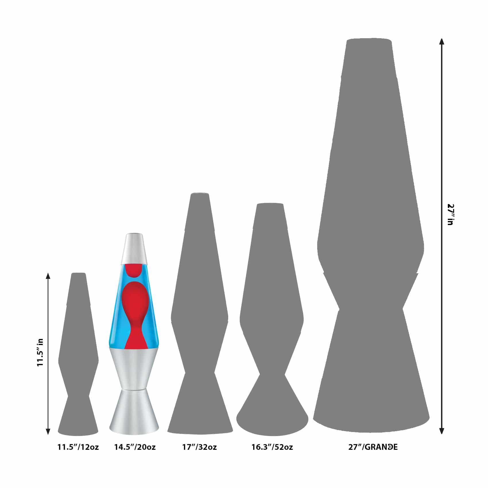14.5" LAVA LAMP - RED/BLUE/SILVER