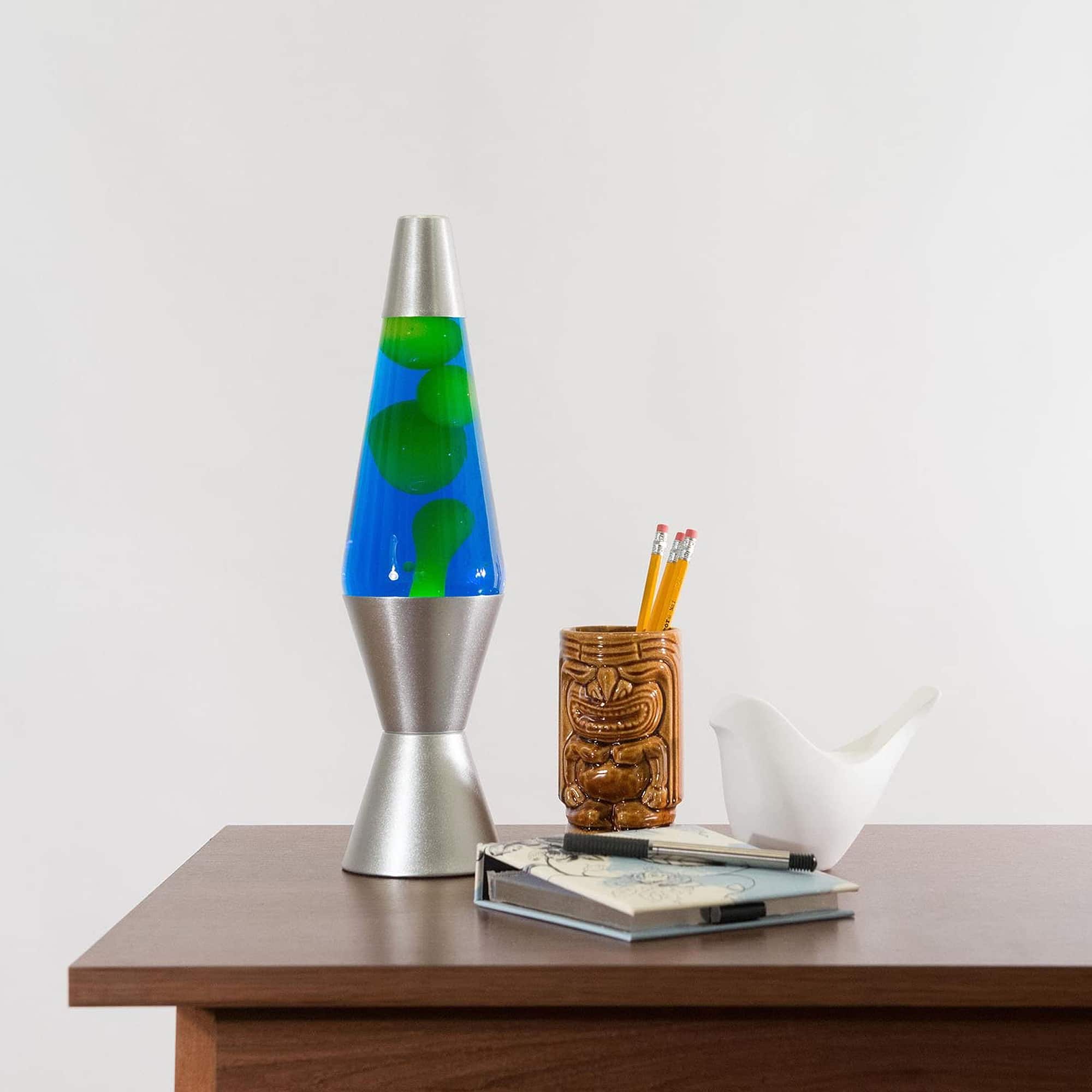 14.5" LAVA LAMP - YELLOW/BLUE/SILVER