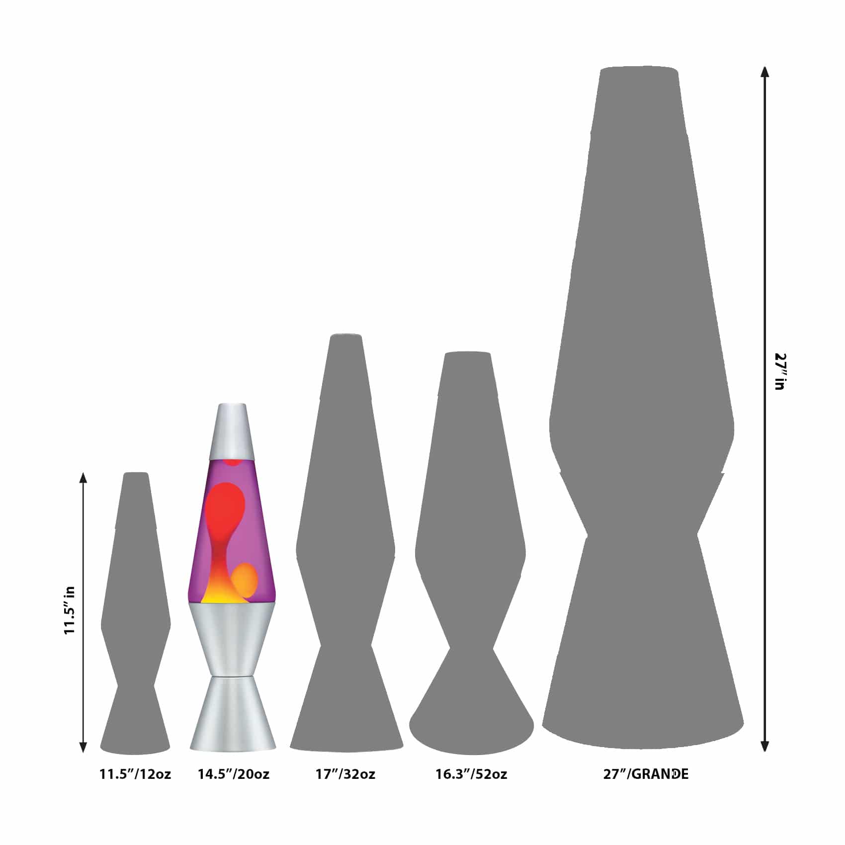 14.5" LAVA LAMP - YELLOW/PURPLE/SILVER