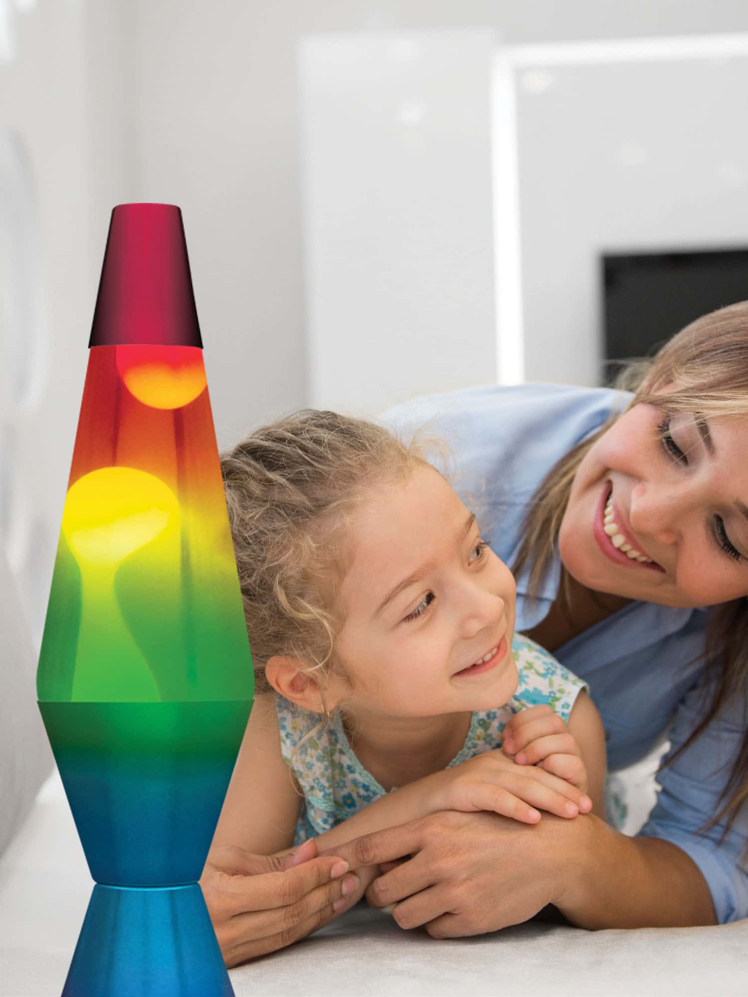 14.5" LAVA LAMP RAINBOW - WHITE/CLEAR/TRICOLOR